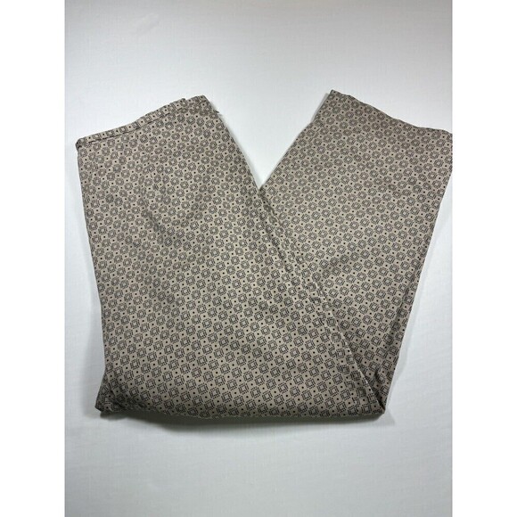Pendleton Pull On Pants Beige Black Print Size 14 Flat Front Stretch Straight - Picture 1 of 9